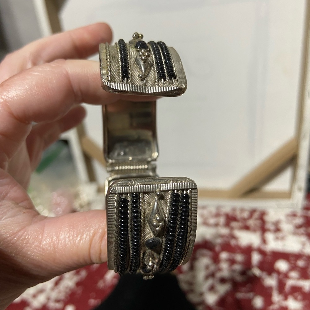 Middle Eastern, Boho Inspired Silver Tone, Black … - image 6